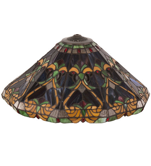 Meyda Lighting Middleton 20" 3-Light Mahogany Bronze Pendant Light With Multi-Colored Shade Glass