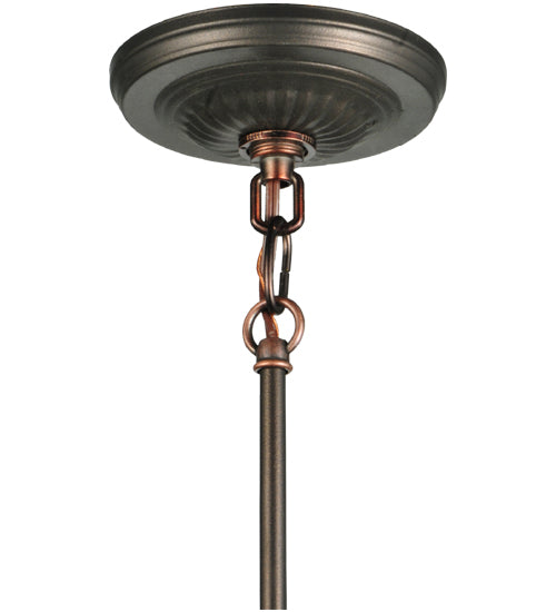 Meyda Lighting Middleton 8" Mahogany Bronze Mini Pendant Light With Multi-Colored Shade Glass