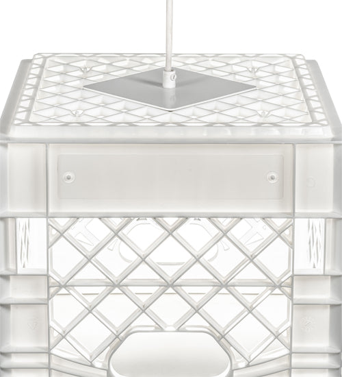 Meyda Lighting Milk Crate 18" White Pendant Light With White Shade