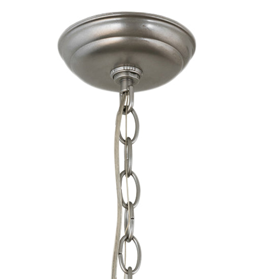 Meyda Lighting Miners Lantern 13" Galvinized Silver Pendant Light With Frosted Clear Shade Glass
