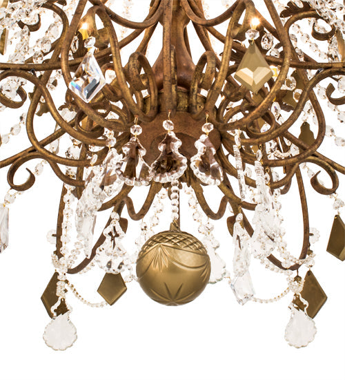Meyda Lighting Minuet 64" 16-Light Autumn Leaf Chandelier With Amber Faux Candlelight