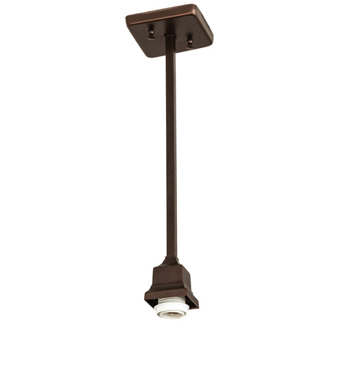 Meyda Lighting Mission 10" Mahogany Bronze Prime Pendant Light With White Opal Shade Glass