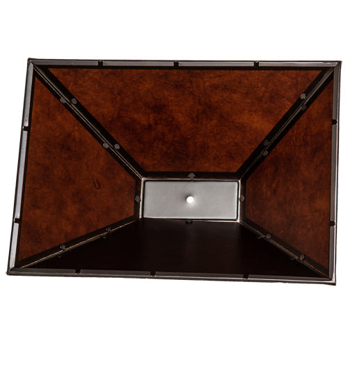 Meyda Lighting Mission 16" Mahogany Bronze Frame With Amber Mica Island Shade Glass