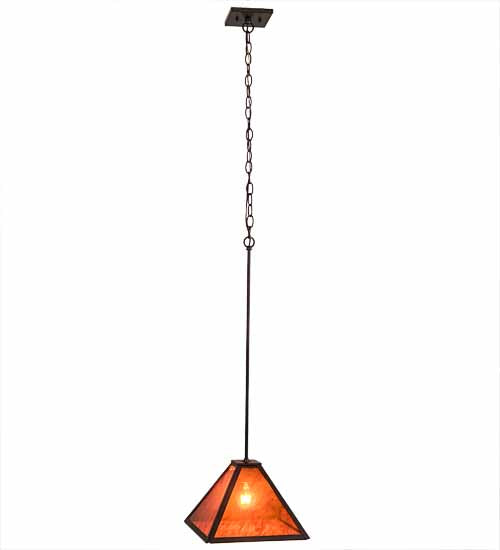 Meyda Lighting Mission 17" Mahogany Bronze Prime Pendant Light With Maduro Idalight Shade