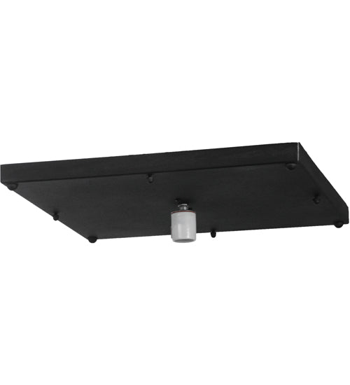 Meyda Lighting Mission 23" Costello Black Point Flush Mount Light With White Art Shade Glass