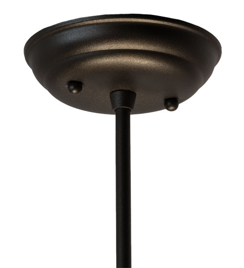 Meyda Lighting Mission 42" 4-Light Black Prime Inverted Pendant Light With Amber Mica Shade Glass