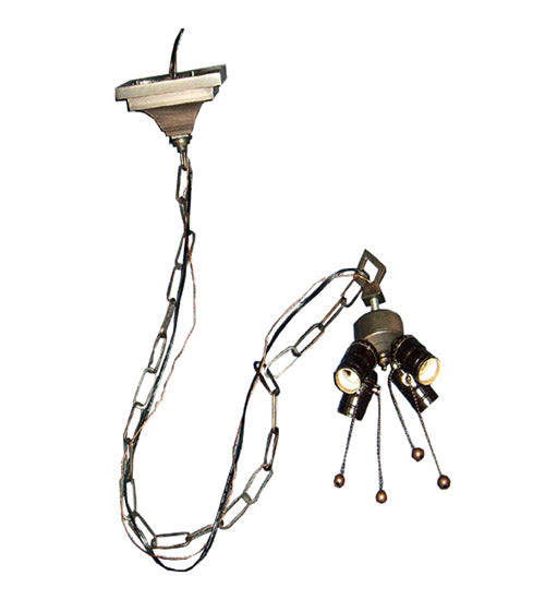 Meyda Lighting Mission 7" 4-Light Mahogany Bronze Pendant Light Hardware