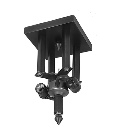 Meyda Lighting Mission 9" 2-Light Mahogany Bronze Flush Mount Light Hardware