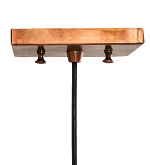 Meyda Lighting Mission Prime 14" Vintage Copper Prime Pendant Light With Amber Mica Shade Glass