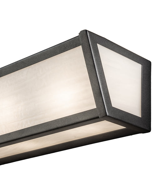 Meyda Lighting Mission Prime 24" 4-Light Gunmetal Gray Vanity Light With White Art Shade Glass