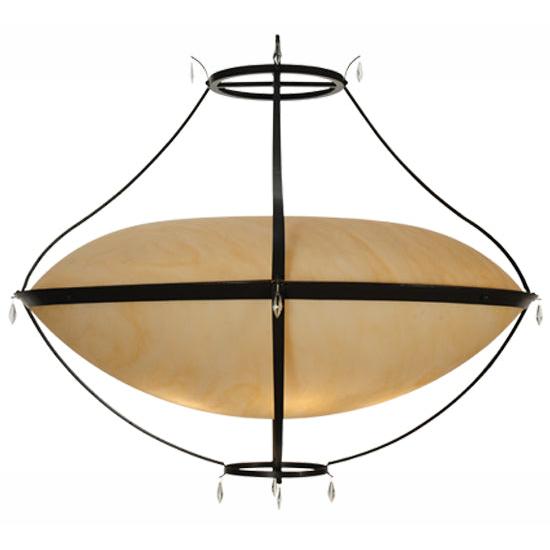 Meyda Lighting Modesto 66" 6-Light Timeless Bronze Inverted Pendant Light With Sahara Taupe Idalight Shade Glass