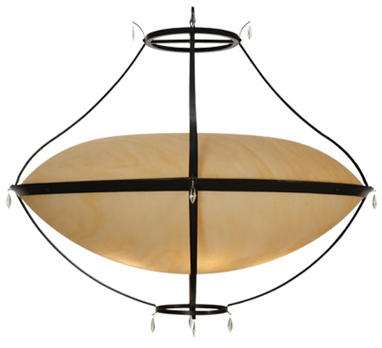 Meyda Lighting Modesto 66" 6-Light Timeless Bronze Inverted Pendant Light With Sahara Taupe Idalight Shade Glass