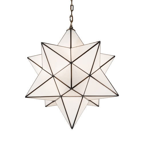 Meyda Lighting Moravian Star 24" Antique Brass Pendant Light With Whit ...