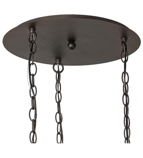 Meyda Lighting Moravian Star 26" 3-Light Oil Rubbed Bronze Cascading Pendant Light With Clear Seeded Shade Glass