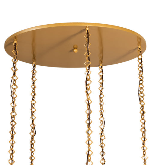 Meyda Lighting Moravian Star 45" 5-Light Sahara Gold Cascading Pendant Light With Clear Seeded Shade Glass