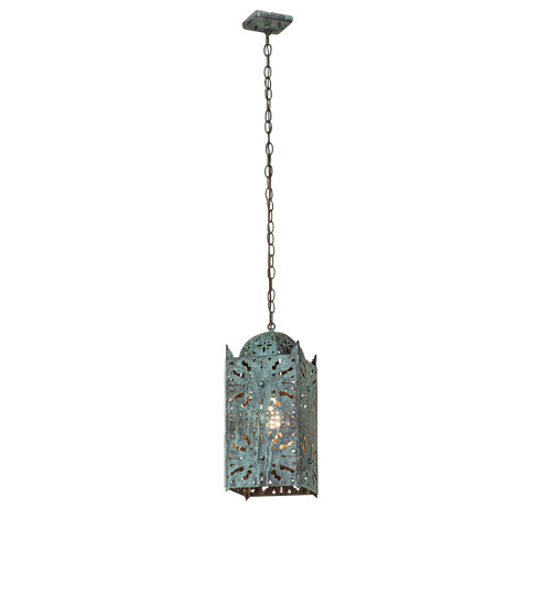Meyda Lighting Moroccan 8"Sq Verdigris Pendant Light