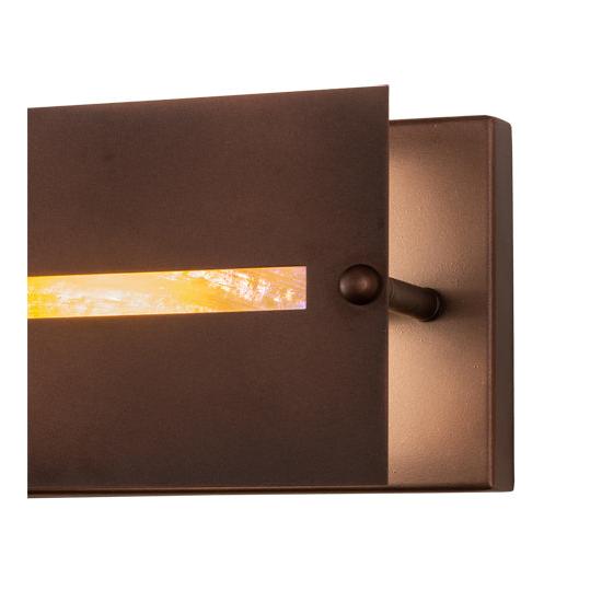 Meyda Lighting Moss Creek 24" 2-Light Cinnamon Coffee Metallic Creekside Vanity Light With Beige Shade Glass
