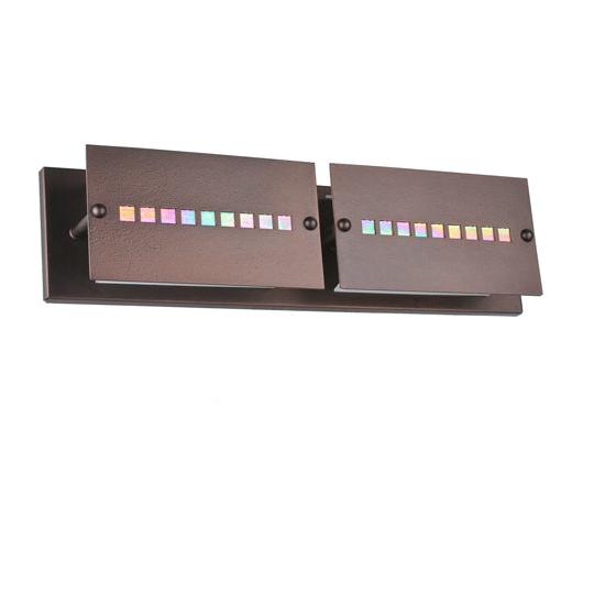 Meyda Lighting Moss Creek 24" 2-Light Cinnamon Coffee Metallic Stepping Stone Creekside Vanity Light