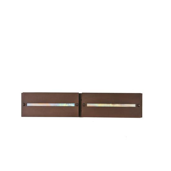 Meyda Lighting Moss Creek 30" 2-Light Cinnamon Coffee Metallic Creekside Vanity Light With Beige Shade Glass