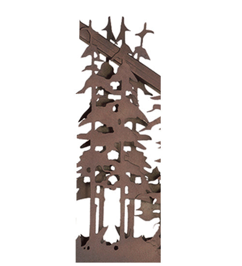 Meyda Lighting Mountain Pine 76" 3-Light Antique Copper Island Pendant Light With Amber Mica Shade Glass