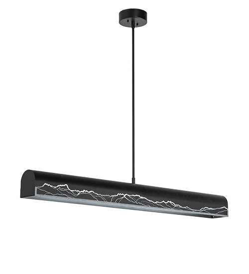 Meyda Lighting Mountains 52" LED Solar Black & Natural Iron Island Pendant Light