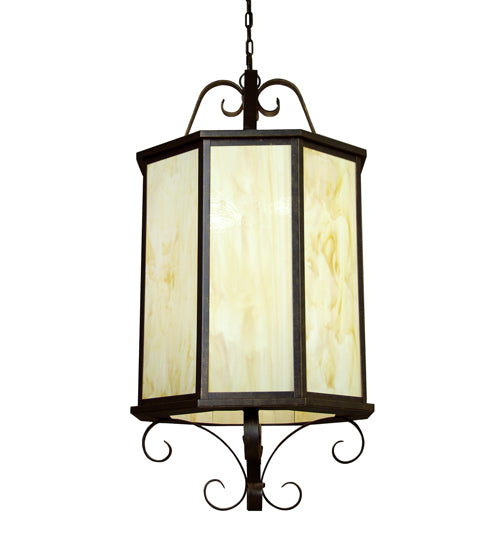 Meyda Lighting Musetta 28" 8-Light French Bronze Pendant Light With Botticino Idalight Shade
