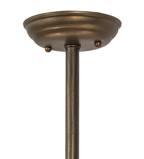 Meyda Lighting Nadine 36" 3-Light Antique Copper Island Pendant Light With Beige Burlap Textrene Shade