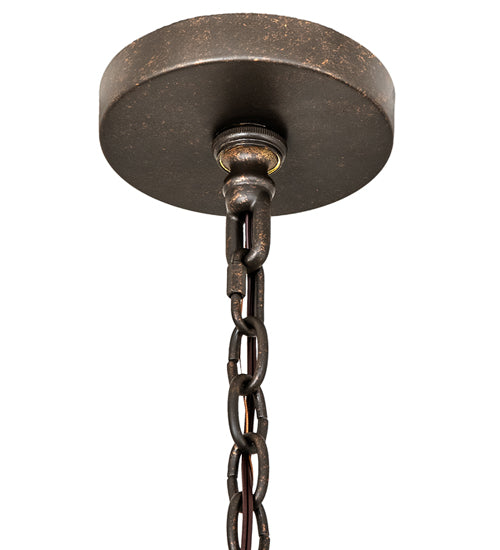Meyda Lighting Newcastle 244248 31" 9-Light 2-Tier Gilded Tobacco Chandelier With Tawnyrock Idalight Shade