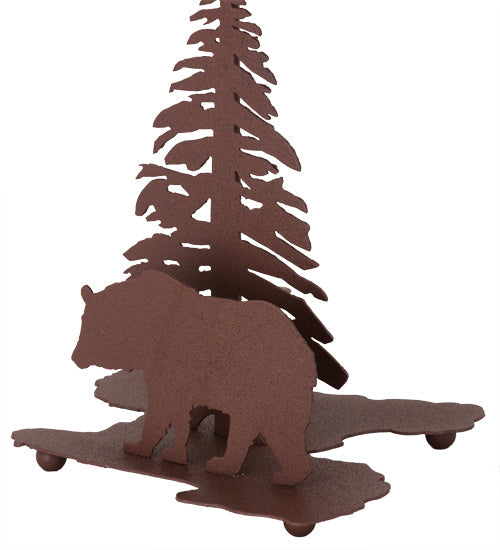 Meyda Lighting Northwoods Lone Bear 14" 2-Light Rust Table Lamp Base