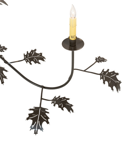 Meyda Lighting Oak Leaf 222594 72" 15-Light Timeless Bronze Chandelier With Ivory Faux Candlelight