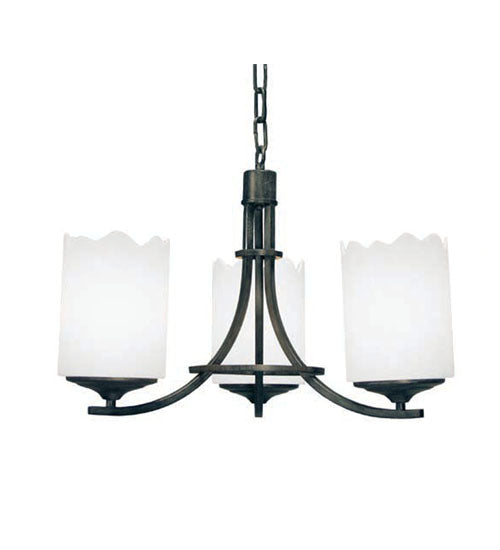 Meyda Lighting Octavia 20" 3-Light Antique Iron Gate Chandelier With Whitestone Idalight Idalight Shade