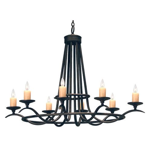 Meyda Lighting Octavia 48" 8-Light Cajun Spice Chandelier With Ivory Faux Candlelight