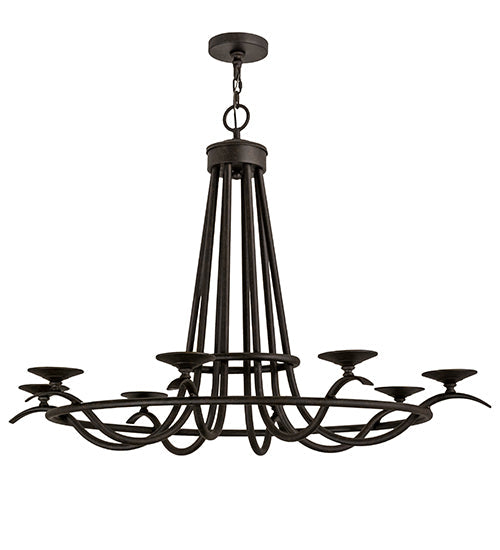 Meyda Lighting Octavia 48" 8-Light Chestnut Chandelier With Amber Faux Candlelight