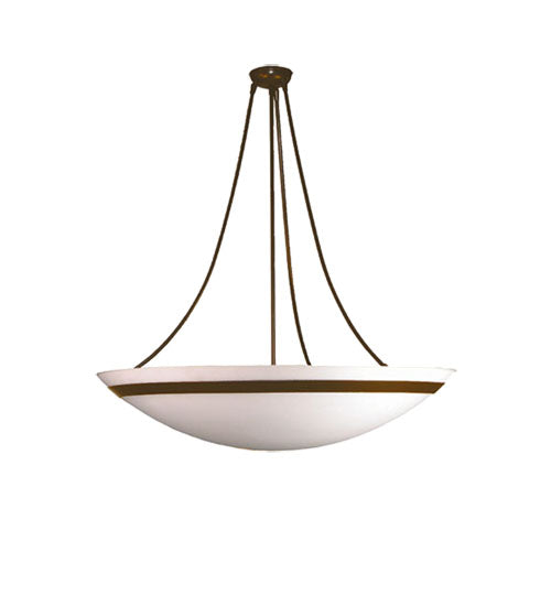 Meyda Lighting Opal Satine 32" 4-Light Timeless Bronze Inverted Pendant Light With Satin White Opal Shade Glass