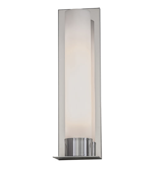 Meyda Lighting Orchard Town 5" Polished Stainless Steel Wall Sconce With White Statuario Idalight Shade