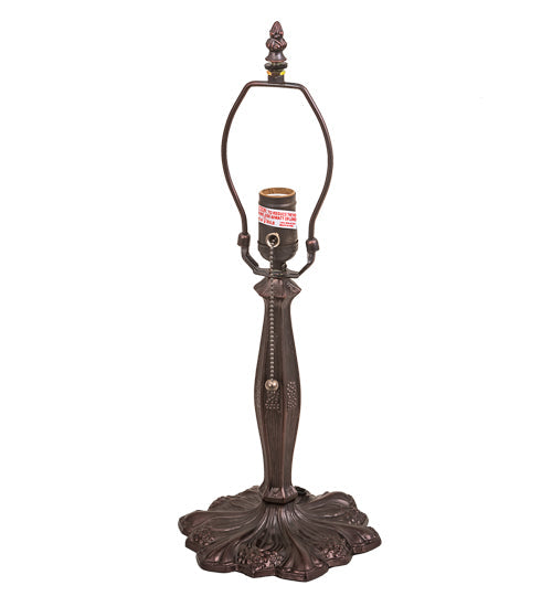 Meyda Lighting Oriental Peony 19" Mahogany Bronze Japanese Accent Table Lamp With Multi-Colored Shade Glass