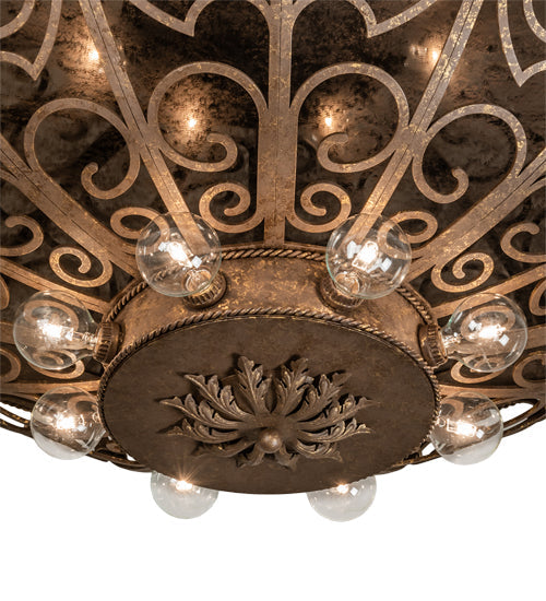 Meyda Lighting Osteria 46" 24-Light Pompeii Gold Flush Mount Light