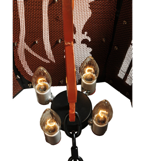 Meyda Lighting Panier Wasre 33" 4-Light Black Pendant Light