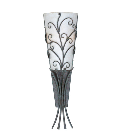 Meyda Lighting Panthea 10" 2-Light Ash Wall Sconce With White Statuario Idalight Shade