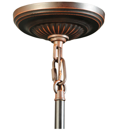 Meyda Lighting Peaches 8" Mahogany Bronze Mini Pendant Light With Beige Shade Glass