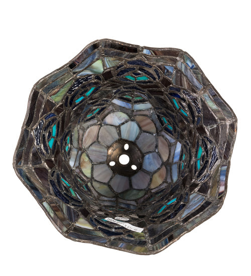 Meyda Lighting Peacock Feather 8" Multi-Colored Shade Glass