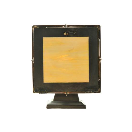 Meyda Lighting Pelham Manor 8" Craftsman Brown Wall Sconce With Beige Iridescent Shade Glass