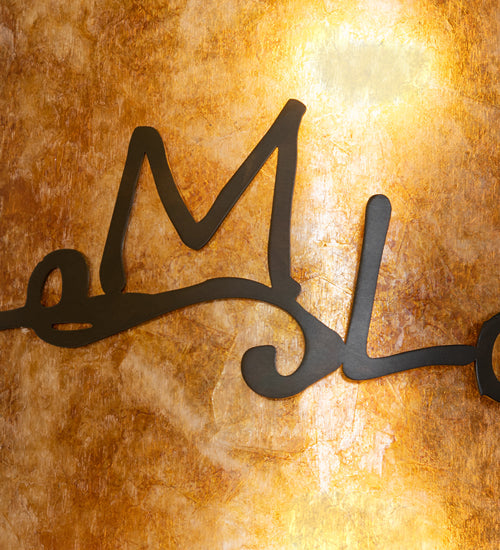Meyda Lighting Personalized 12" 2-Light Dark Burnished Antique Copper Wall Sconce With Amber Mica Shade Glass