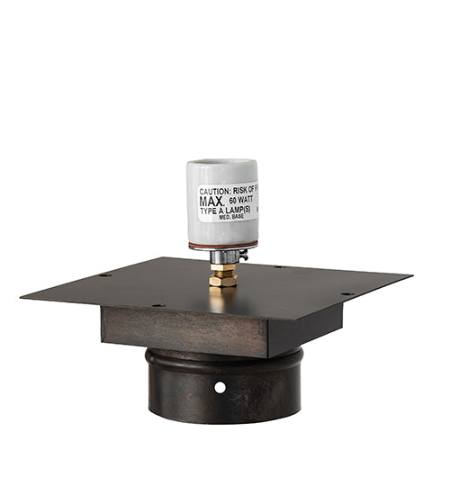 Meyda Lighting Personalized 12" Craftsman Brown Buffalo Outdoor Post Mount Light With Ambra Sienna Idalight Shade
