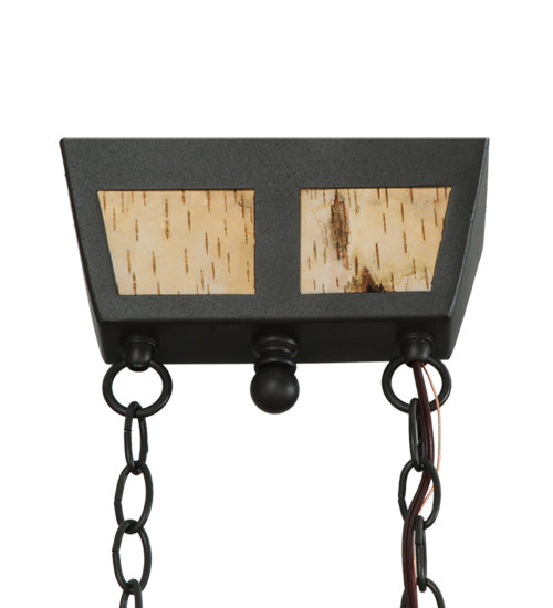 Meyda Lighting Personalized 50" 8-Light Wrought Iron Canoe Chandelier With Beige Textrene Shade