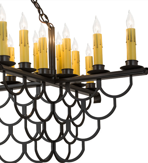 Meyda Lighting Picadilly 71" 23-Light Timeless Bronze Chandelier With Ivory Faux Candlelight