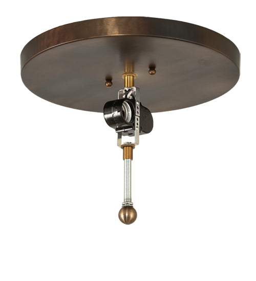 Meyda Lighting Pine Branch 20" 2-Light Dark Burnished Antique Copper Flush Mount LIght With Amber Mica Shade Glass