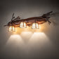 Meyda Lighting Pine Branch 38" 3-Light Rust Valley View Vanity Light With Beige Iridescent Shade Glass