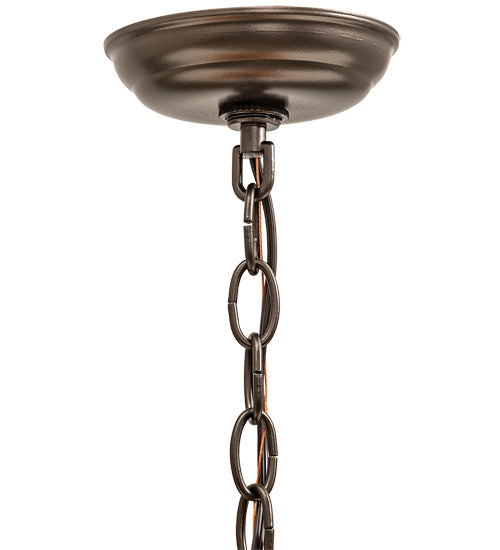 Meyda Lighting Pine Needle 14" 3-Light Oil Rubbed Bronze Pendant Light With Ambra Siena Idalight Shade