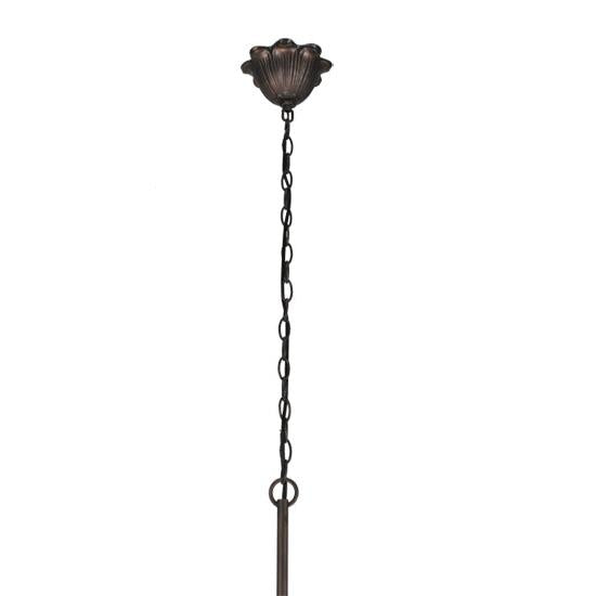 Meyda Lighting Pinecone 23" 3-Light Mahogany Bronze Chandelier With Stained Shade Glass